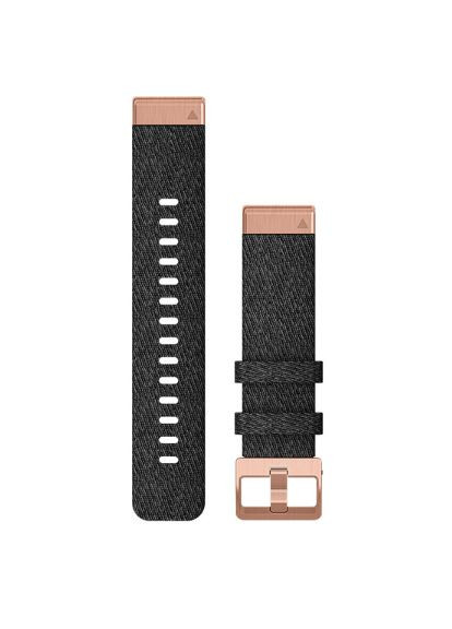 Ремінець для Fenix 6s 20mm QuickFit Heathered Black Nylon with Rose Gold Garmin (322768715)