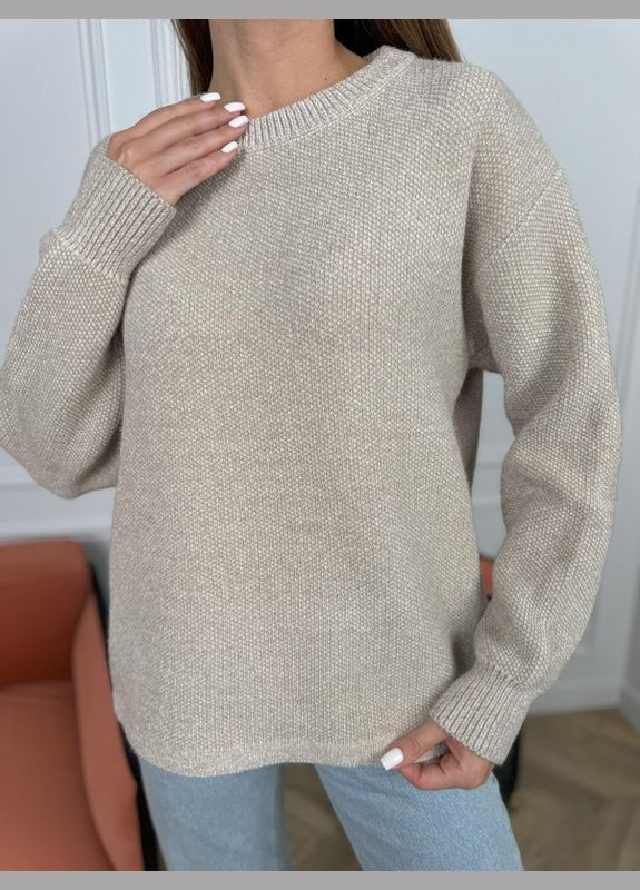 Бежевий зимовий светр wn20-678 бежевий ISSA PLUS