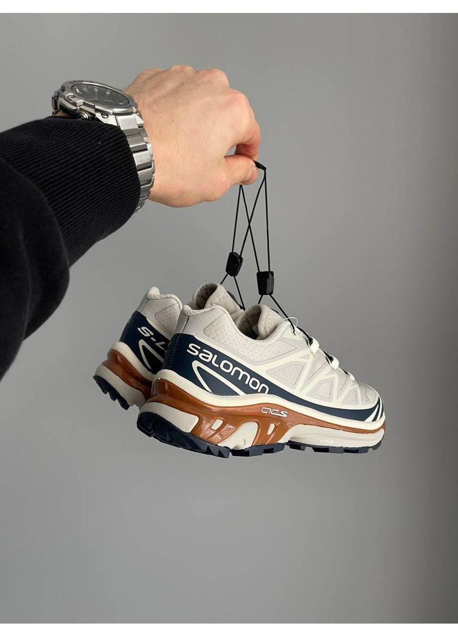 Белые демисезонные кроссовки мужские и женские Salomon XT-6 Soft Ground white | Саломон ХТ-6 Софт Граунд