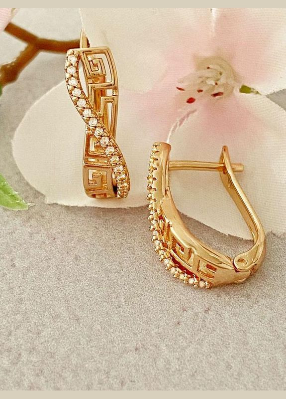 Позолочені Сережки + Кільце р.16, 17. Позолота No Brand (345742014)