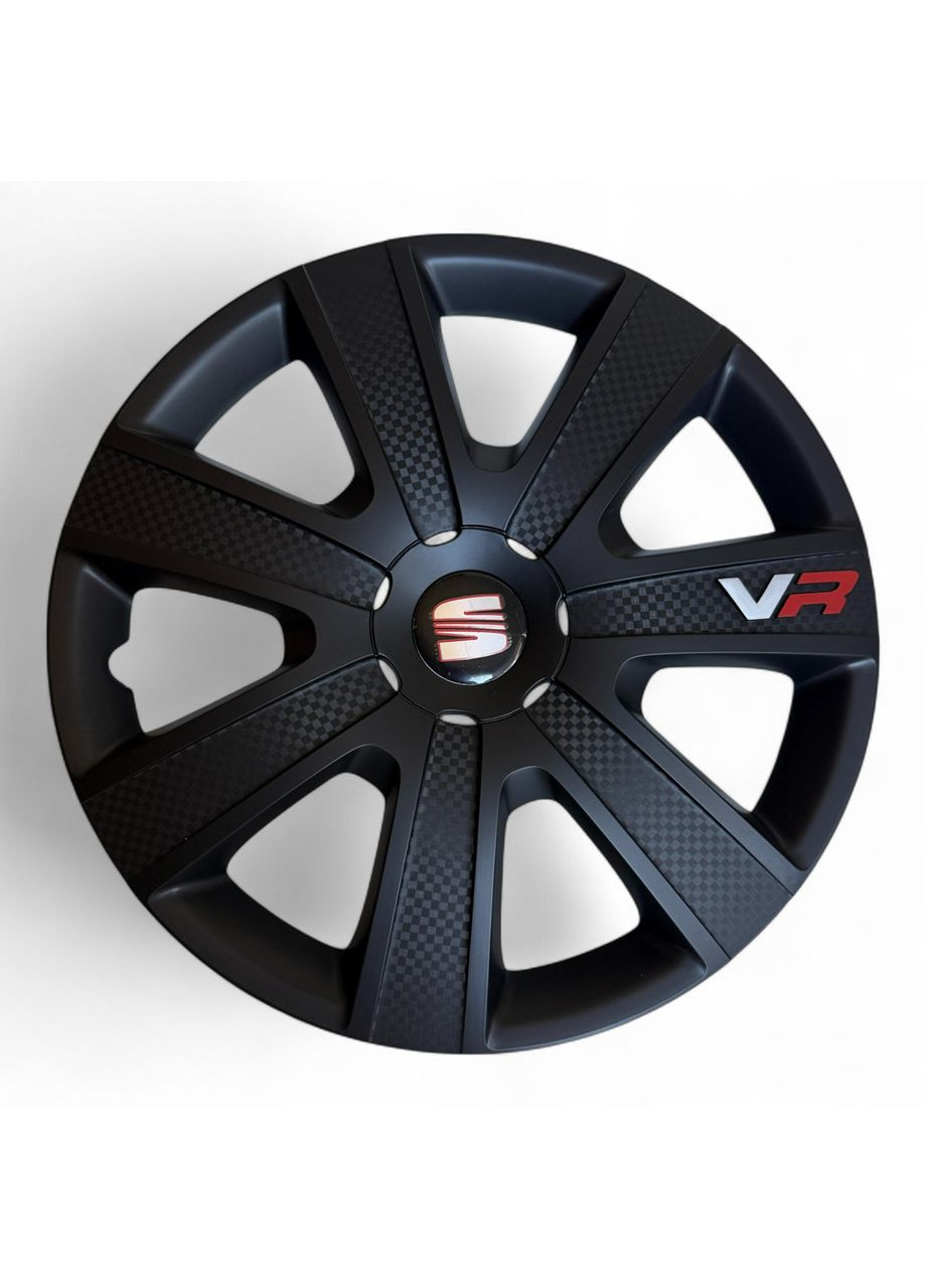 1 штука Колпак на колесо VR Carbon black R16 с логотипом Seat колпаки на диски ВР Карбон Блэк Р16 с логотипом Сеат 1 шт. No Brand (364462797)