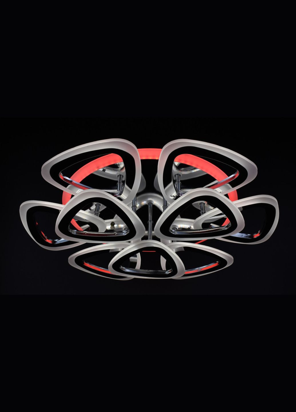 Люстра светодиодная потолочная LED светильник для квартиры на потолок лэд с пультом 25948 Хром 11х57х57 см. Sunnysky (364498861)