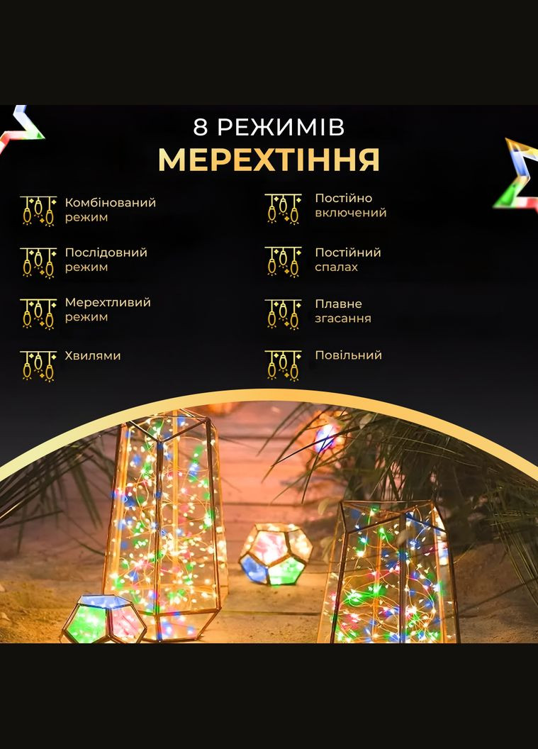 Гирлянда Роса нить 2000 LED длина 200 м с пультом от сети зеленая, мультиколор GarlandoPro (316475334)