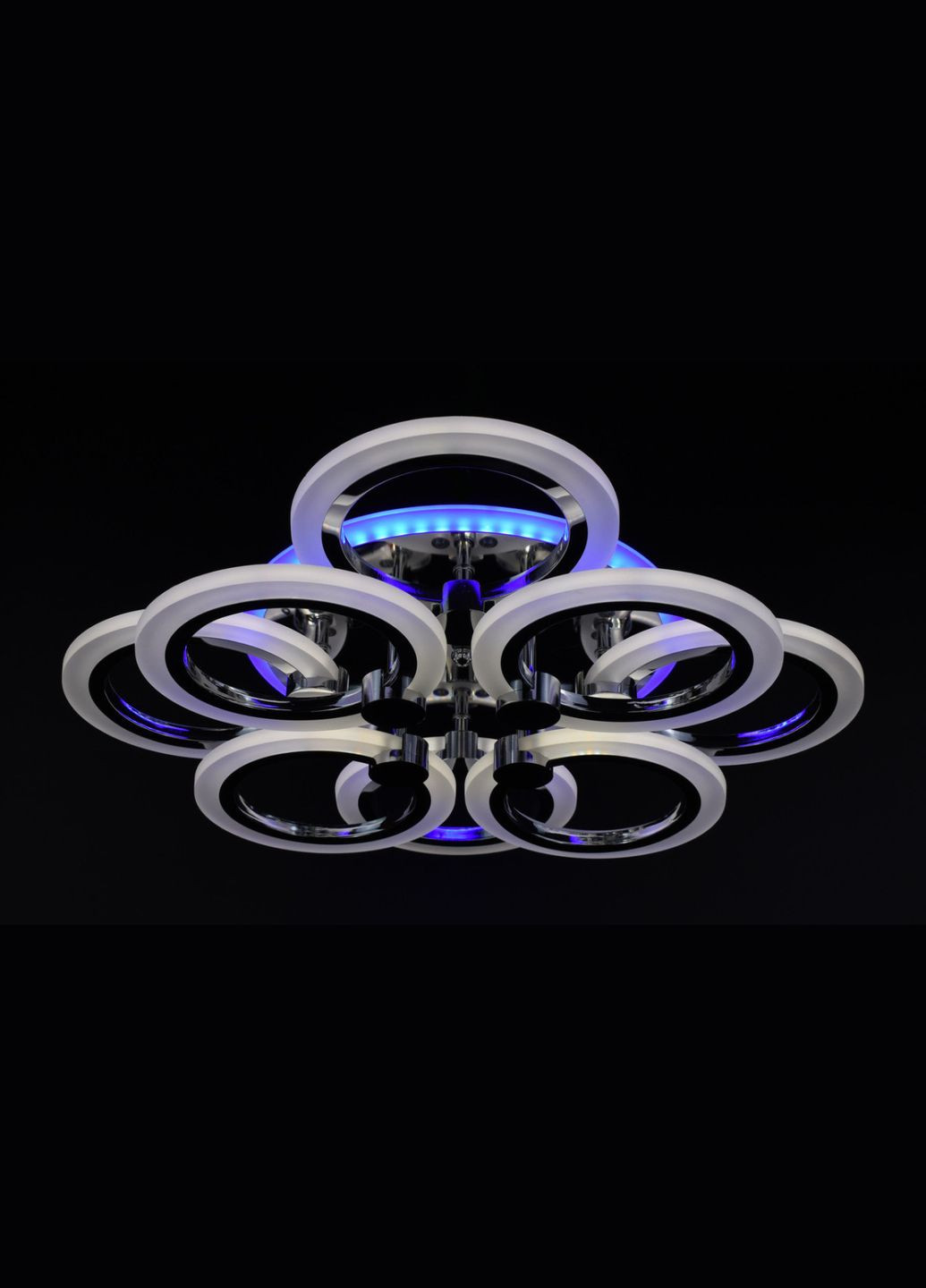 Люстра світлодіодна стельова LED світильник для квартири на стелю лед з пультом 25962 Хром 11х45х54 см. Sunnysky (364758356)