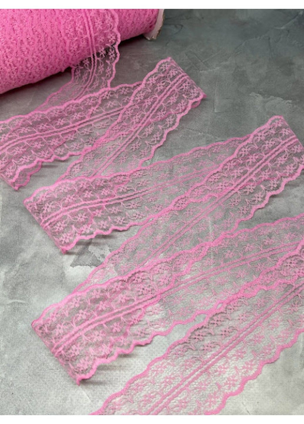 Мереживо Квіточка 3,5-4 см, колір-рожевий, метр No Brand (315633755)