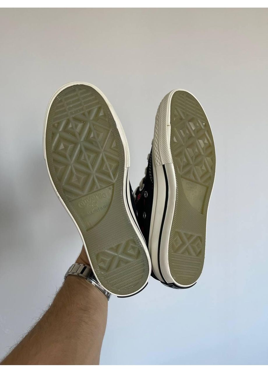 КЕДЫ ЖЕНСКИЕ CONVERSE CHUCK 70 EMBROIDERED LIPS BLACK КОНВЕРС No Brand чёрные демисезоны (367170505)