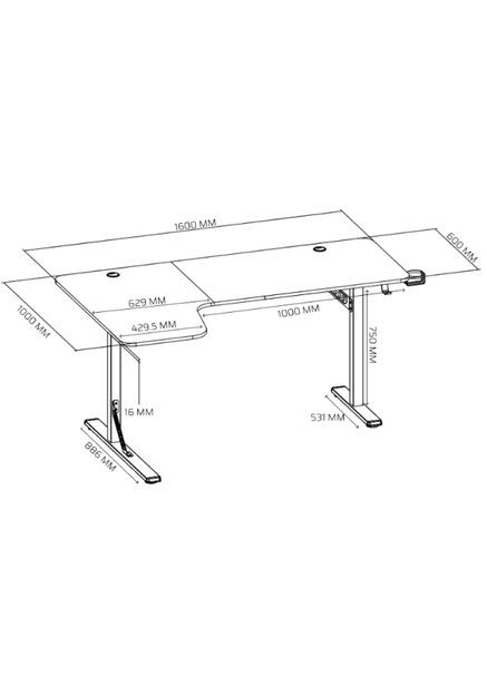 Комп'ютерний стіл GDC216W White (GDC216W) GAMEPRO (323042048)