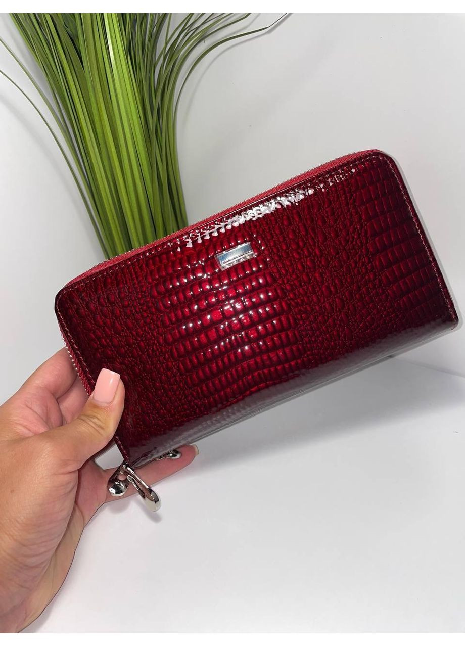 Большой вместительный женский лаковый кошелек на две молнии Lvan (370381479)