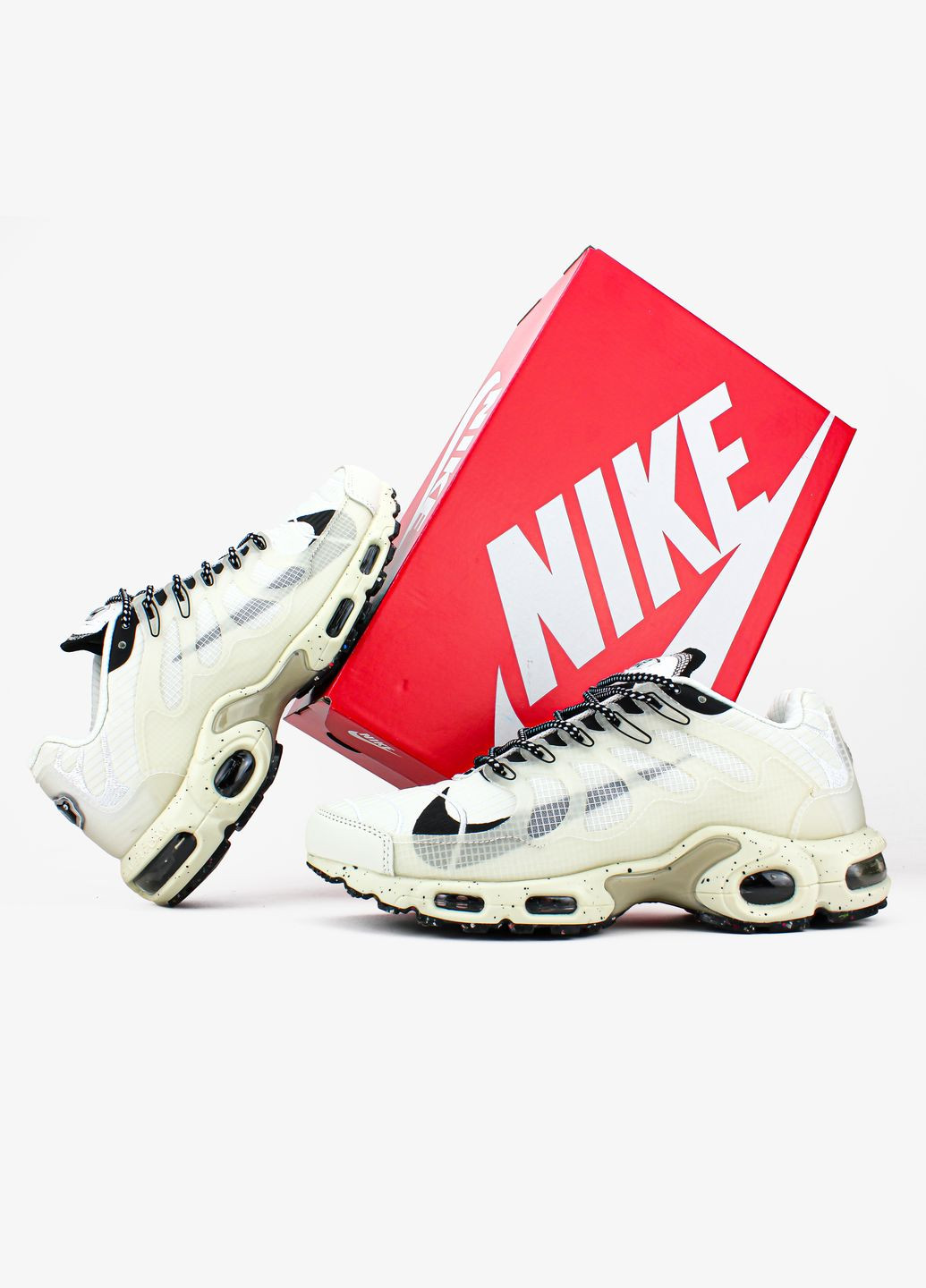 Белые всесезонные кроссовки мужские air max tn plus terrascape white | найк аир макс тн плюс белые No Brand