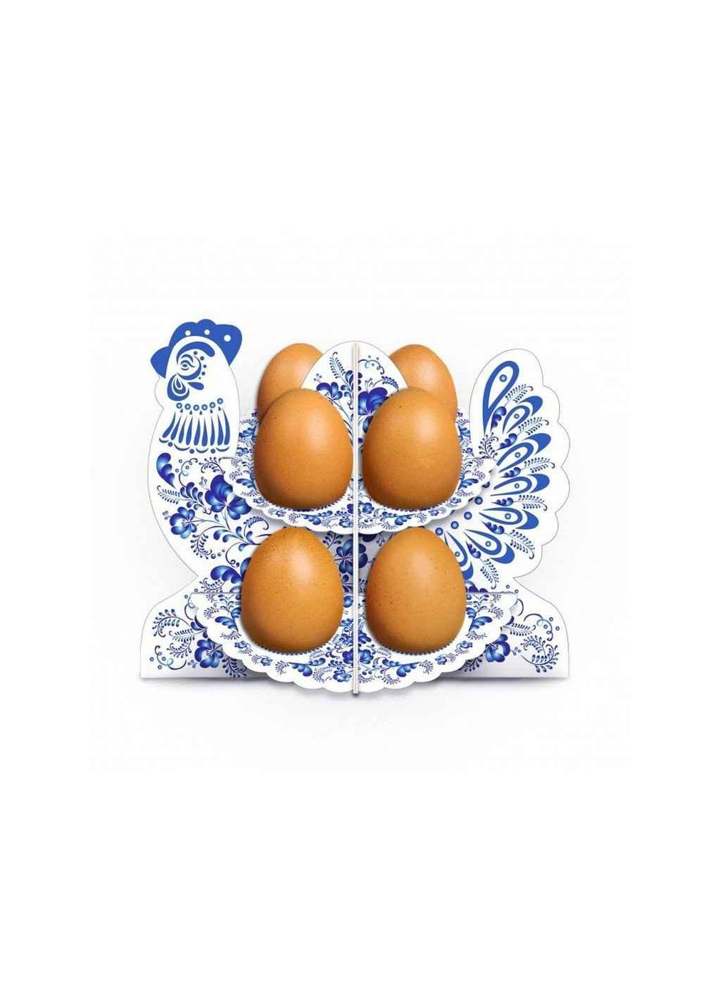 Декоративная подставка для яиц №8.1 Петушок-гжель (8 яиц) ТМ Easters (318448067)