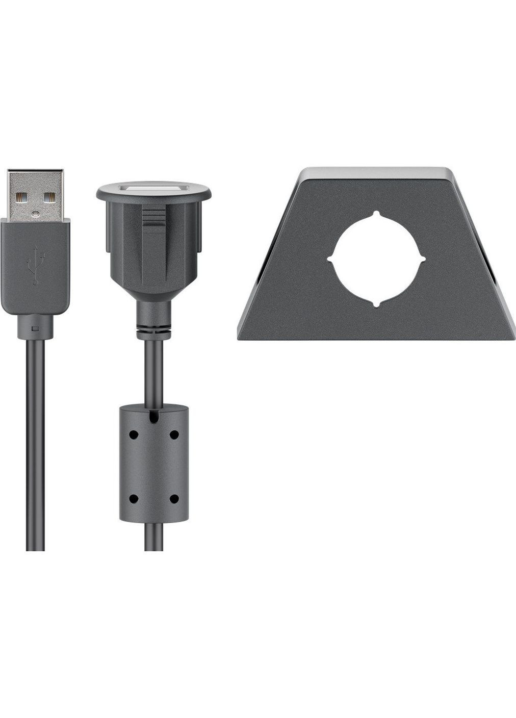 Кабель удлинитель USB2.0 A M/F (папа/мама) 2.0m AWG24+28 Монтаж 2xS Ferrite Cu Goobay (369645791)