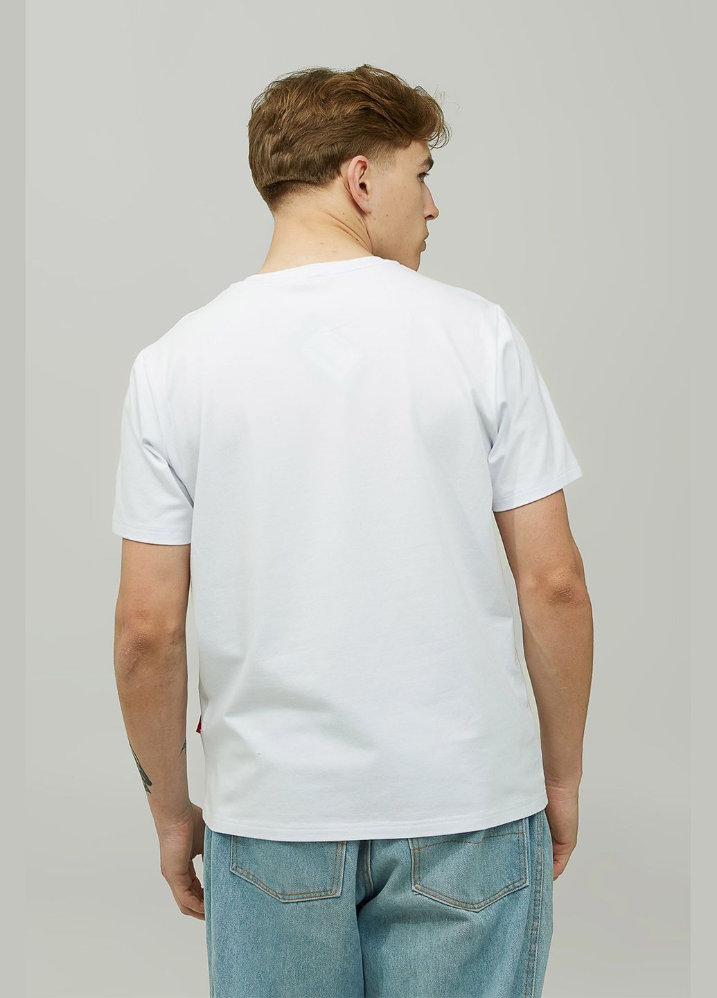 Белая мужская футболка герб_ритм Gen