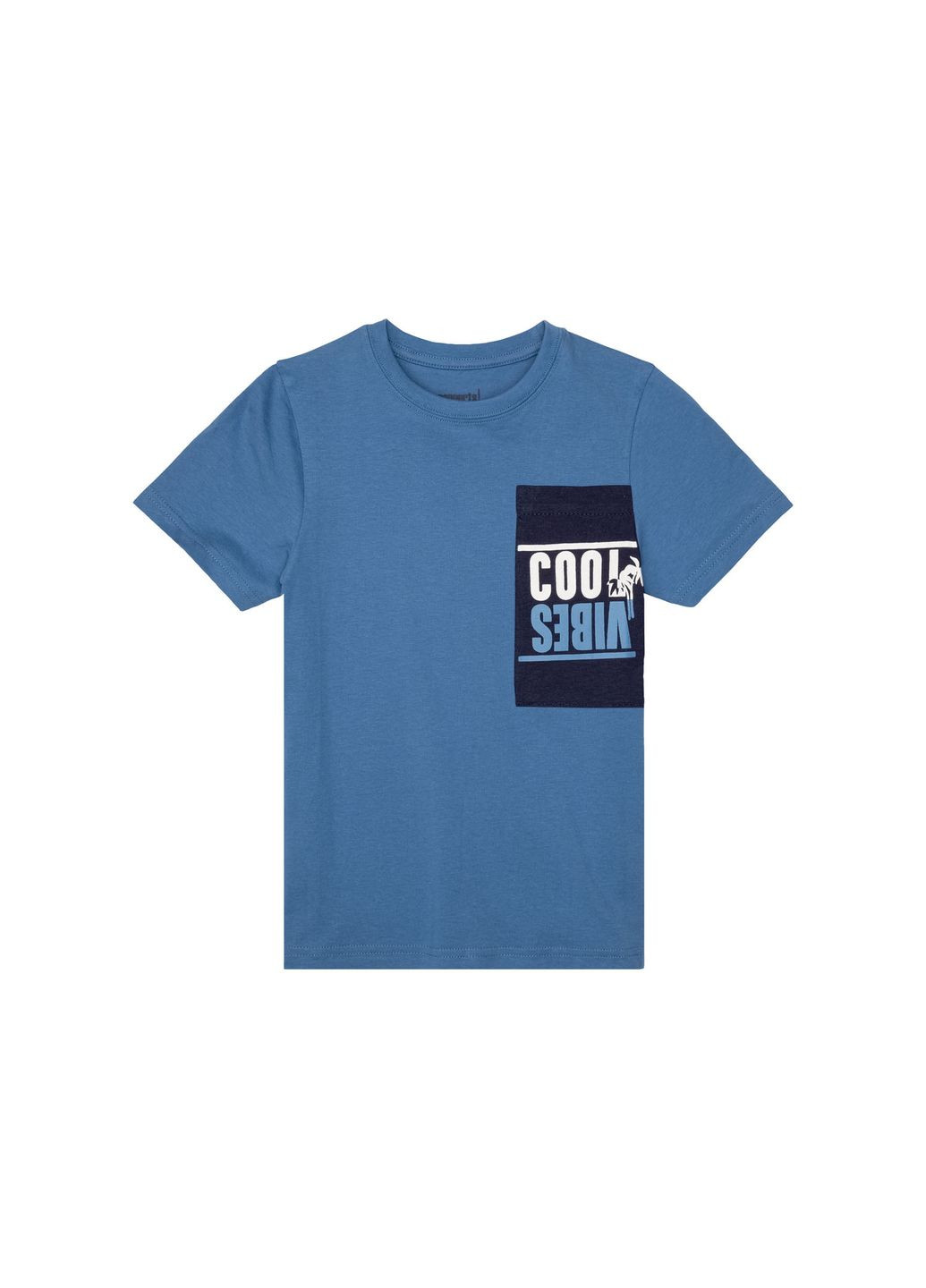 Синяя демисезонная футболка хлопковая с принтом для мальчика lidl 402767 синий Pepperts
