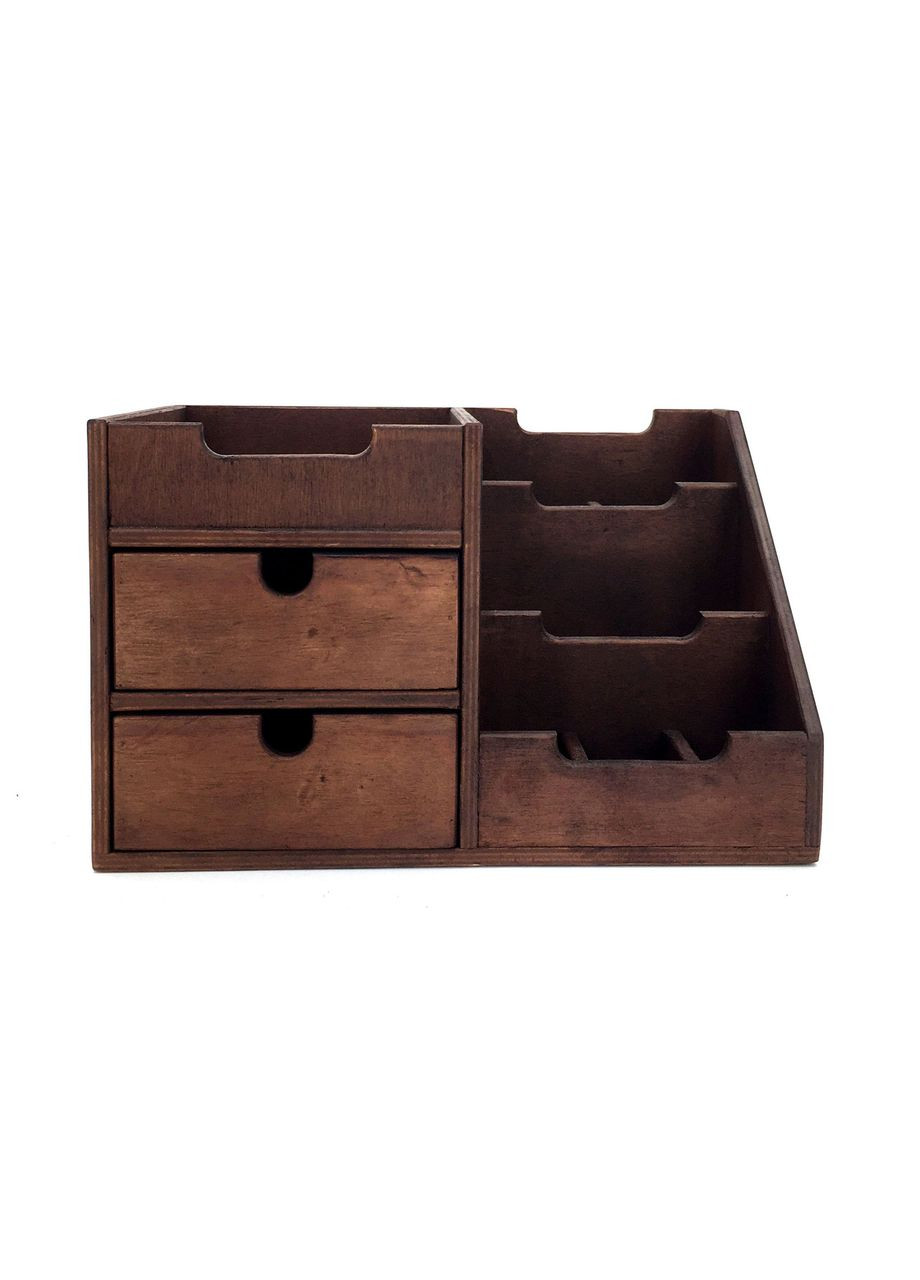 Органайзер настільний з дерева Лорел капучино (КНЦ-006709) No Brand (328225801)