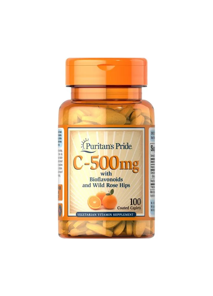 Вітаміни та мінерали Puritan's Pride Vitamin C 500 mg with Bioflavonoids and Rose Hips, 100 каплет Puritans Pride (333990561)