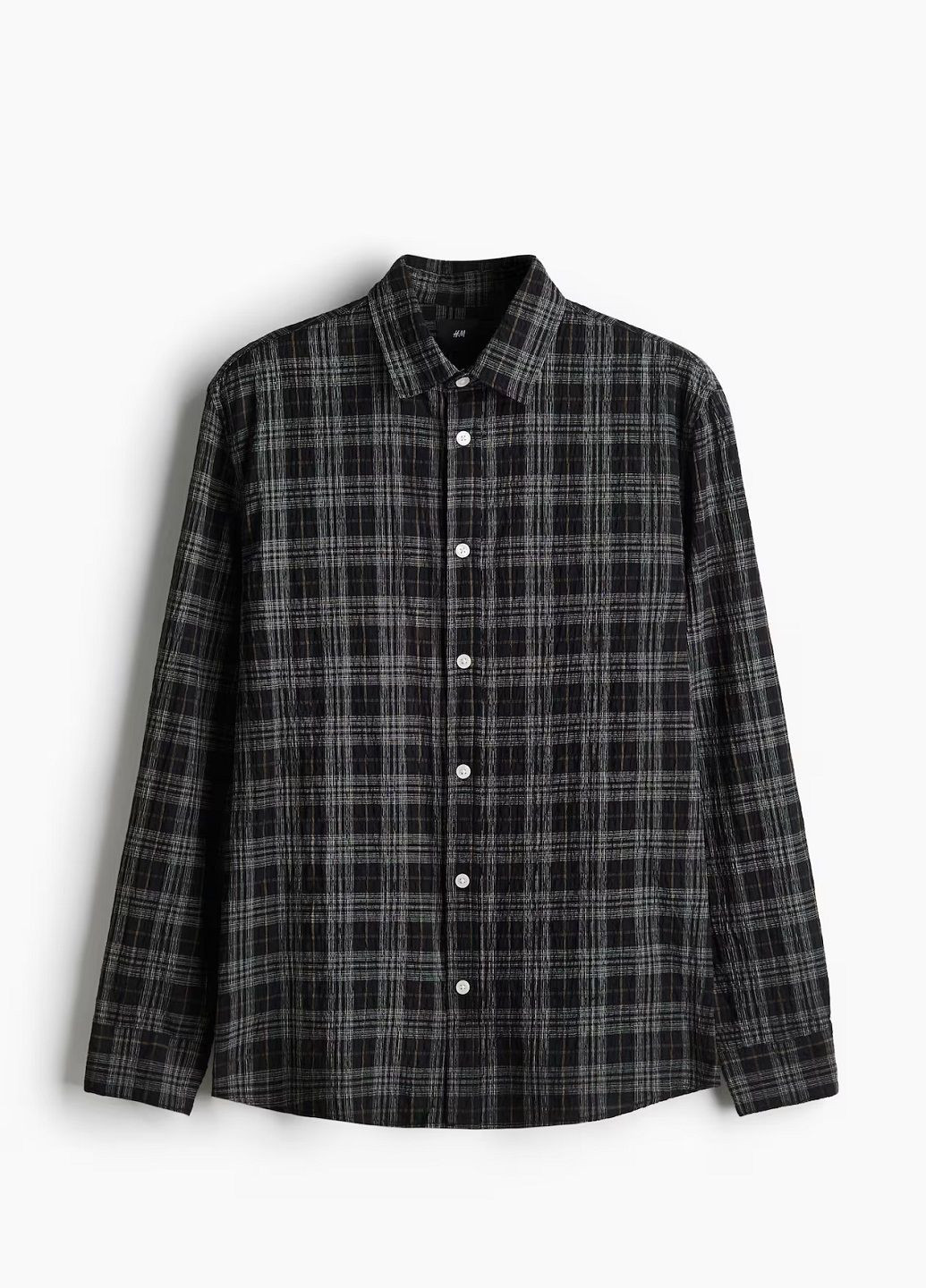 Черная кэжуал рубашка H&M