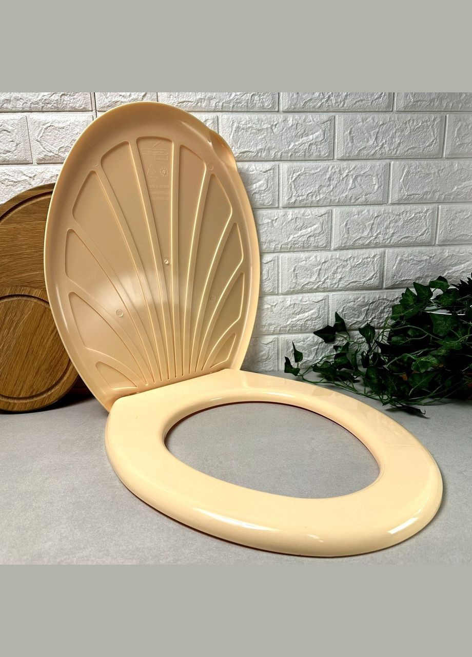 Бежевая крышка+сиденье для унитаза Ромашка Efe Plastics (303209874)