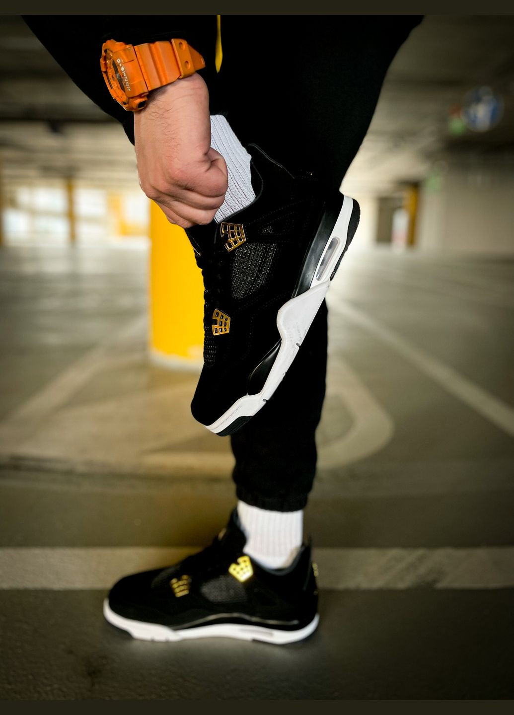 Черные всесезонные кроссовки мужские и женские nike air jordan 4 retro royalty black | найк аир джордан 4 ретро черные No Brand