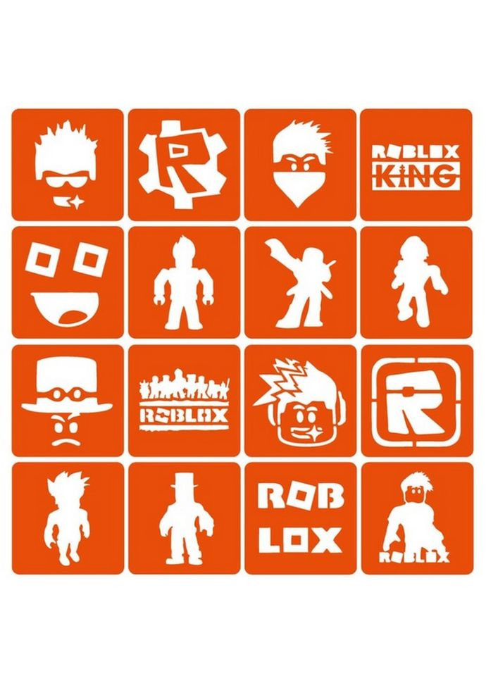 Набір трафаретів для біо-тату "Roblox" Roblox_simple-16 Fresh Tattoo (316609734)