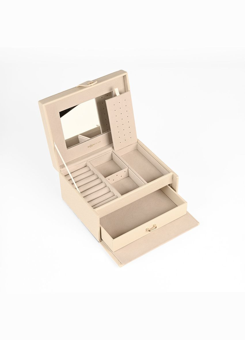 Органайзер для прикрас MY HOME "ПЕКТОРАЛЬ" Дворівневий 18х14.5х9.5 см Бежевий (FH-50 BEIGE) МВМ (363256471)