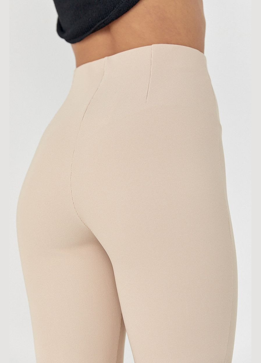 Жіночі лосини з еластичного трикотажу з розрізами - бежевий колір, L (sku_70965) No Brand (315747058)