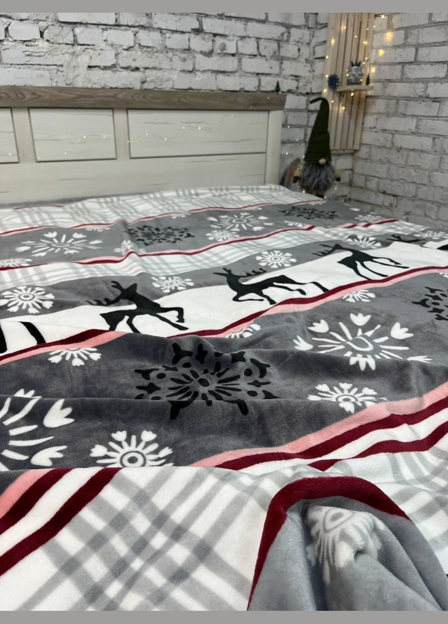 Плед новорічний м'який теплий фліс 160х215 см (П4К-mur-nr-pled-002) No Brand (308754991)