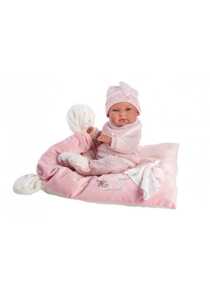 Іспанська лялька вінілова дівчинка 42 см з соскою та пледом для гри та колекції пупс Llorens (370602751)