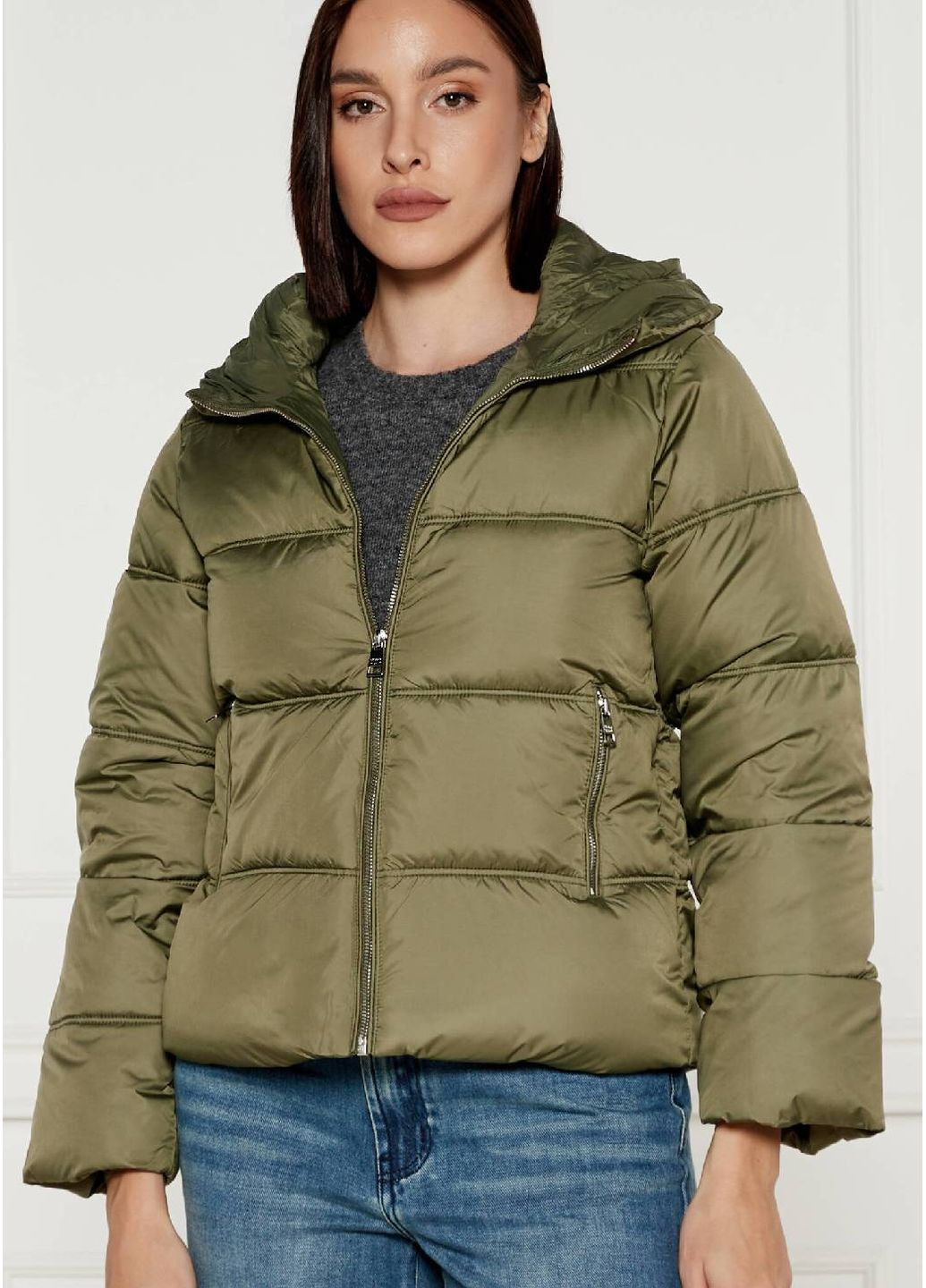 Оливкова демісезонна куртка демісезонна Silvian Heach