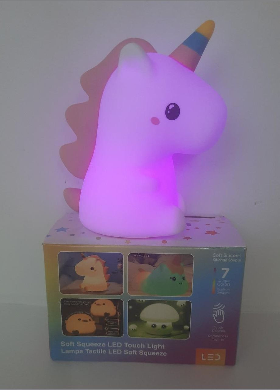 Світлодіодний силіконовий нічник у формі єдинорога DS-CPBR-01 на батарейках No Brand (305575315)