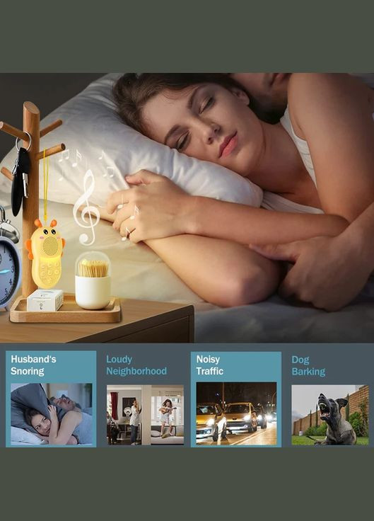 Генератор белого шума, звуковая машинка для сна T6, 16 звуков по выбору, с подсветкой и таймером. VHG (338221059)