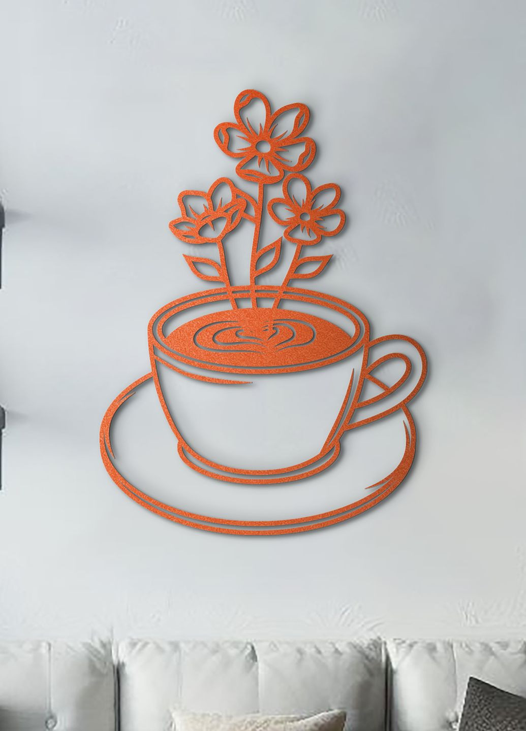 Сучасна картина на кухню, декоративне панно з дерева "Ромашковий чай", стиль лофт 30х23 см Woodyard (292013748)