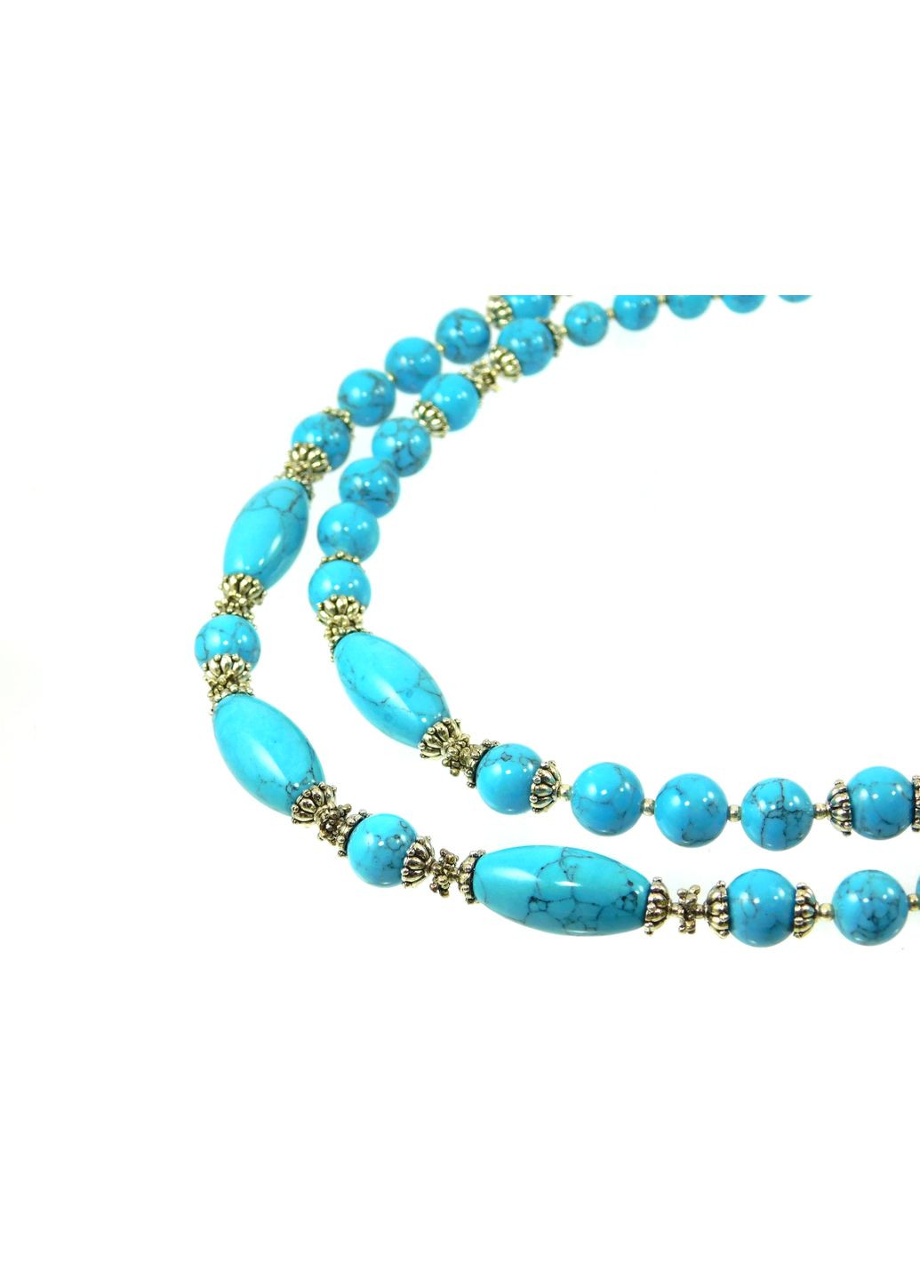 Эксклюзивное ожерелье "Доротея" 2-рядное Бирюза Fursa fashion (322313390)