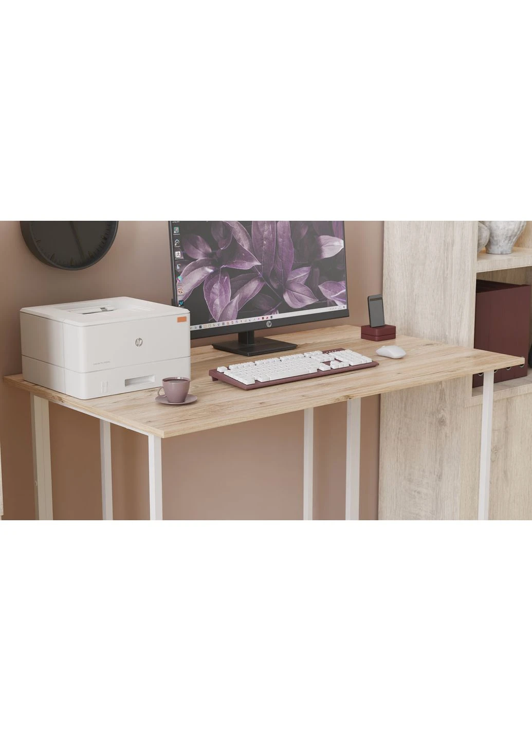 Комп'ютерний стіл Ханна 75x100x70 білий ДСП 16мм (FRD-104023) Ferrum-decor (377393876)