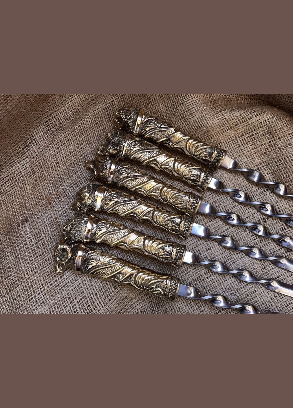 Набор шампуров Люкс в кожаном колчане Nb ArtЗвери 6 предметов 47330074 NB Art (346531279)