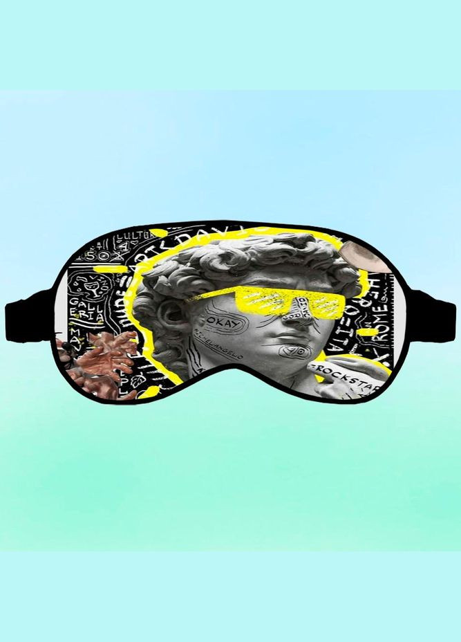 Маска для сна бюст стайл Черная с принтом No Brand (315045991)