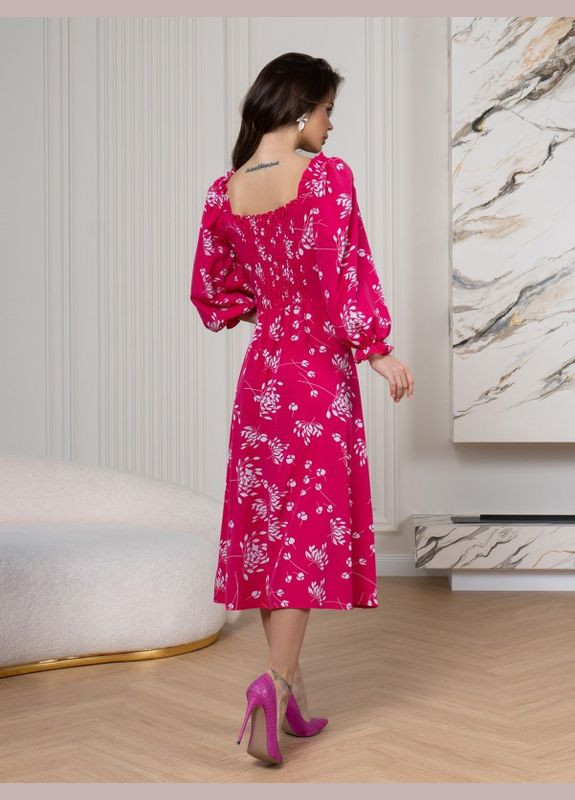 Малиновое платье sa-515 малиновое ISSA PLUS однотонное