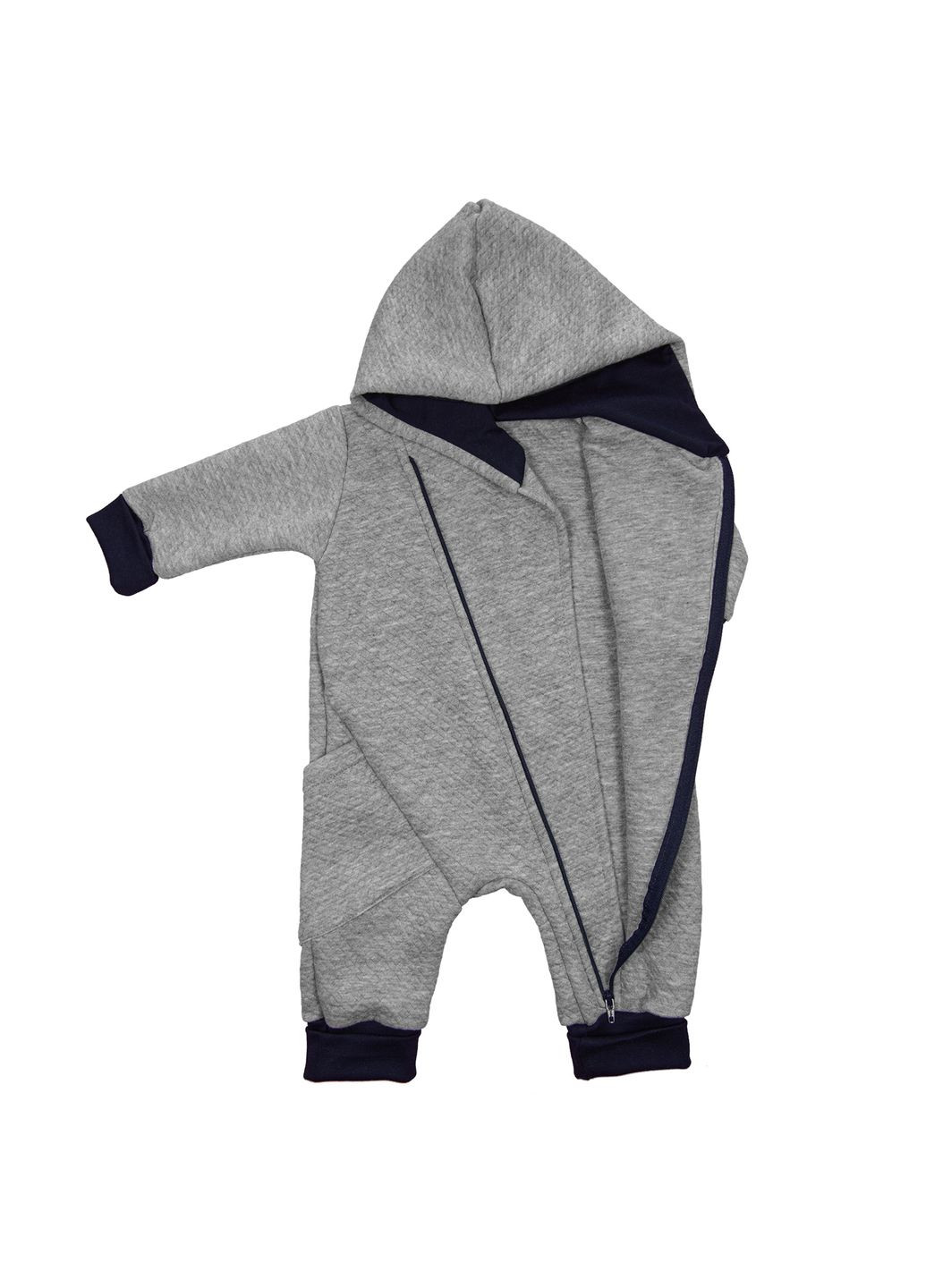 Дитячий теплий комбінезон з капюшоном для дитини від трьох місяців Gray Tunes (317891150)