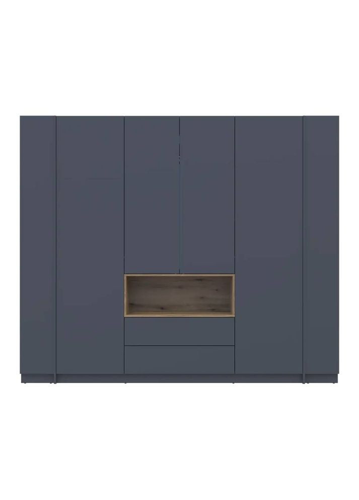 Шкаф для одежды с нишей и этажеркой Дейл Графит/Дуб Эвок 4 ДСП 234х52х220 (DRS-011727) Doros (361998888)