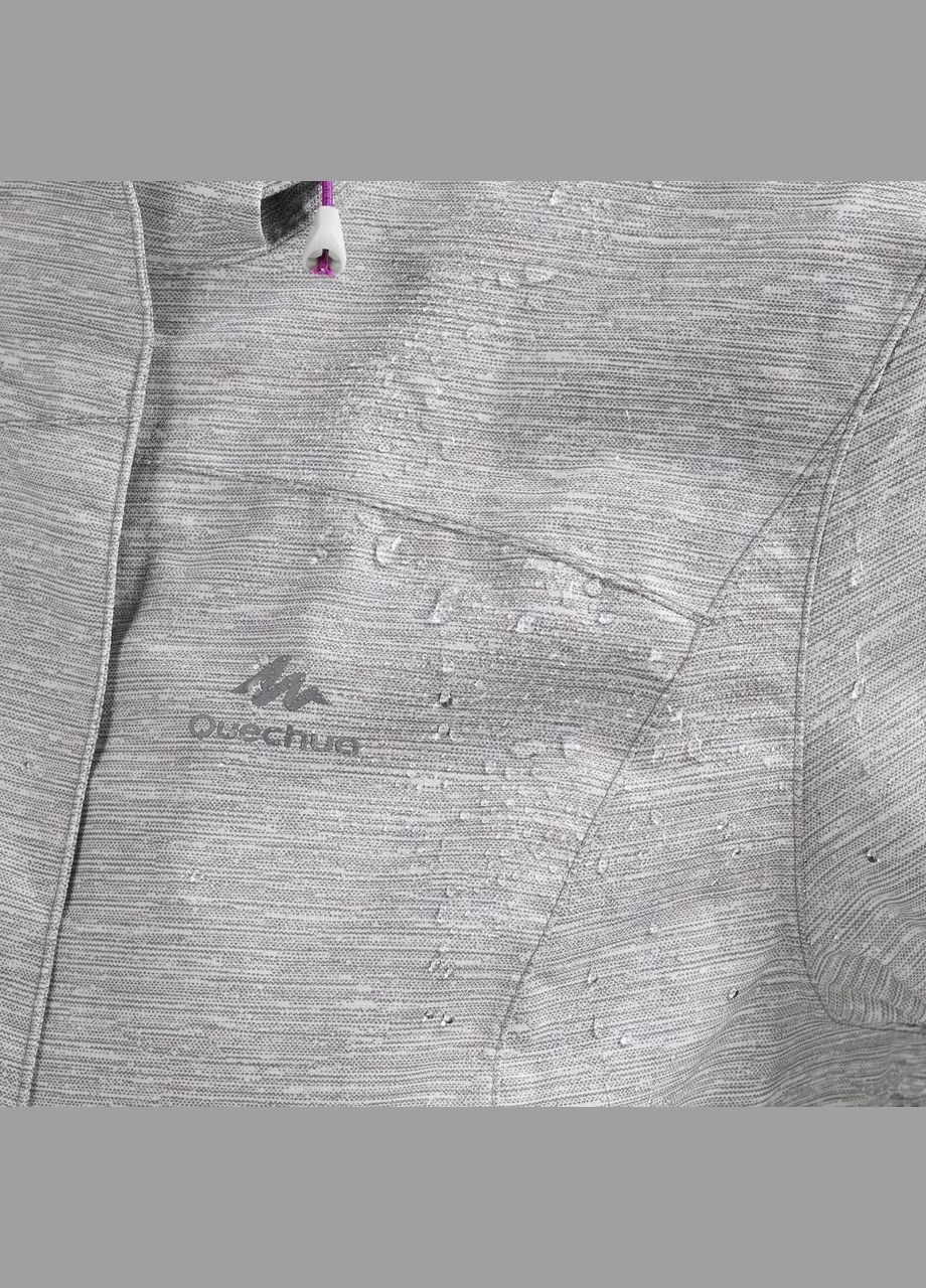 Серая демисезонная куртка женская mh100 для горного туризма водонепроницаемая серая Quechua