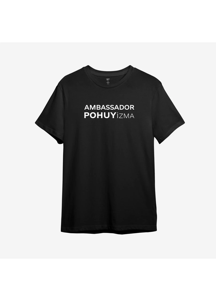 Чорна футболка з принтом "ambassador pohuyizma" (10200304413) з коротким рукавом ТiШОТКА