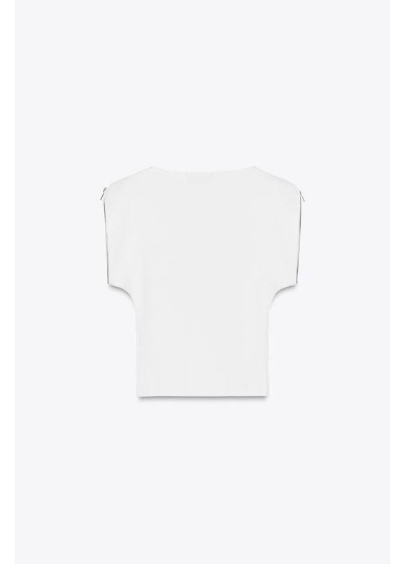 Трикотажний топ із блискавкою на рукавах Zara (360543783)