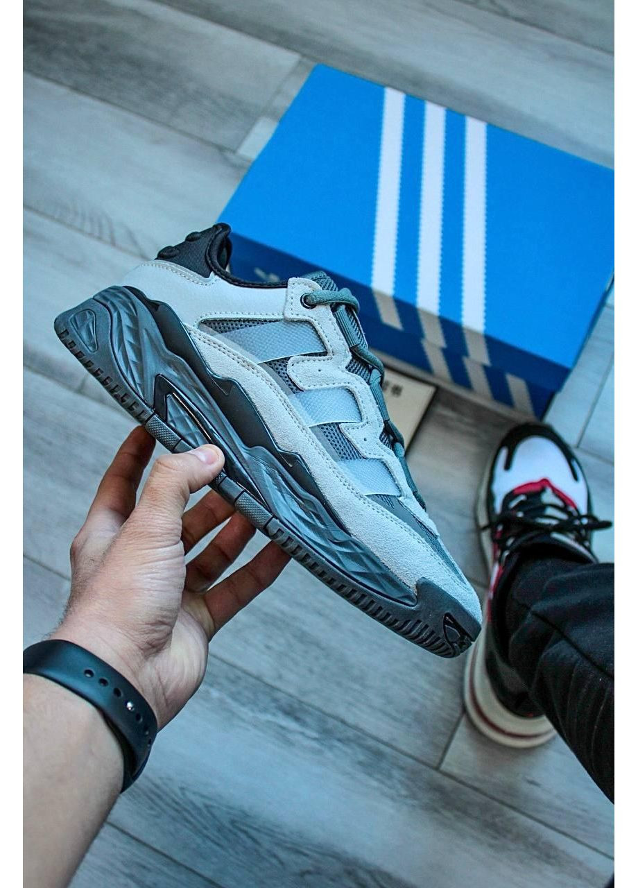 Чорні Осінні кросівки чоловічі adidas niteball black silver адідас найтбол No Brand