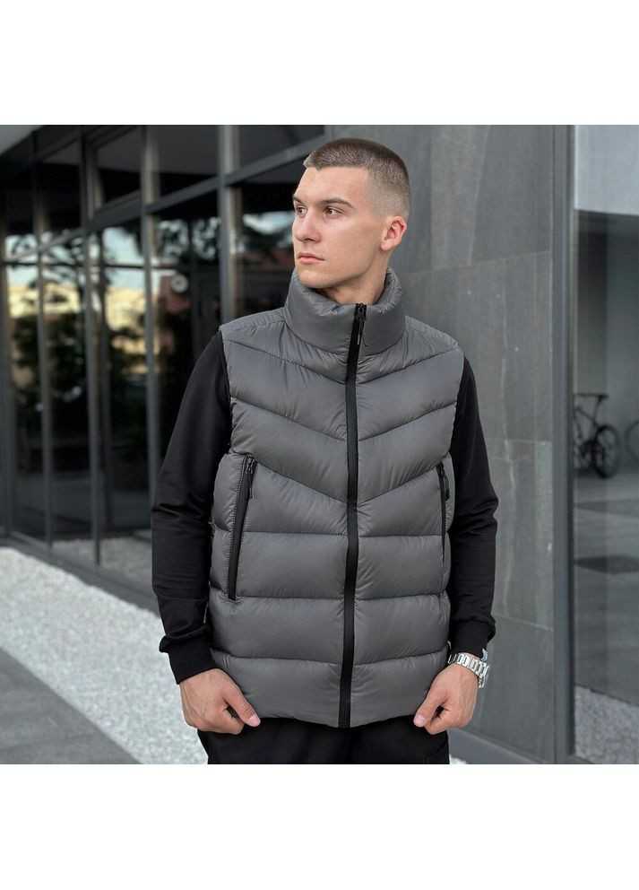 Стильний чоловічий жилет плащівка весна/осінь сірий Freedom (349462170)