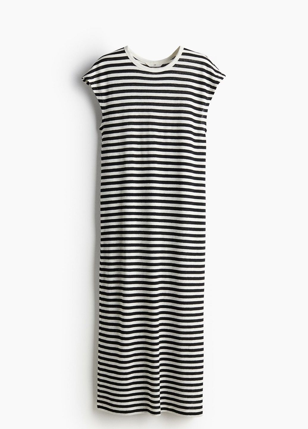 Черное деловое платье H&M в полоску