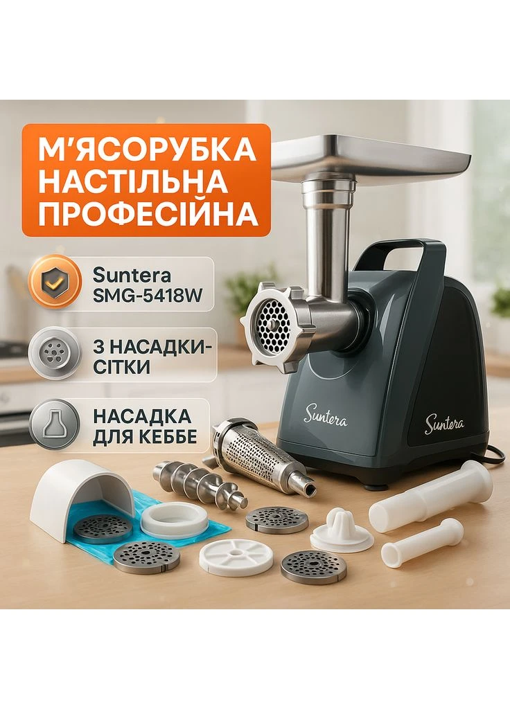 М'ясорубка для дому та кухні Suntera, М'ясорубка настільна професійна 'з функцією овочерізки MQ-49 No Brand (402255969)
