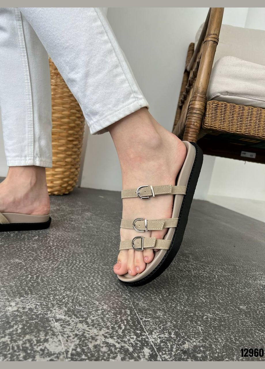 Бежевые бежевые шлепанцы «soft touch» – твой комфорт в каждом шагу No Brand