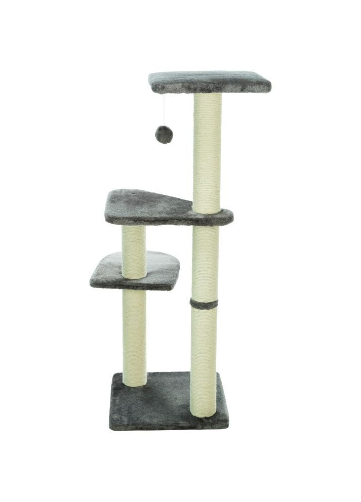 Дряпка-комплекс Altea для котів з іграшкою на мотузці сизаль/плюш сіра 40х40х117 см Trixie (362702768)
