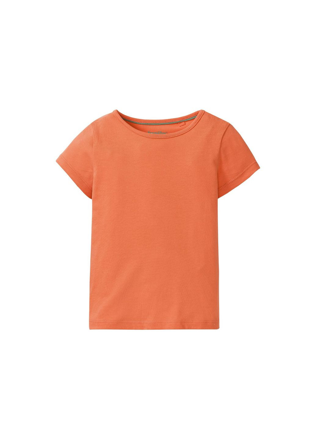 Оранжевая демисезонная футболка однотонная хлопковая для девочки 325954 Lupilu