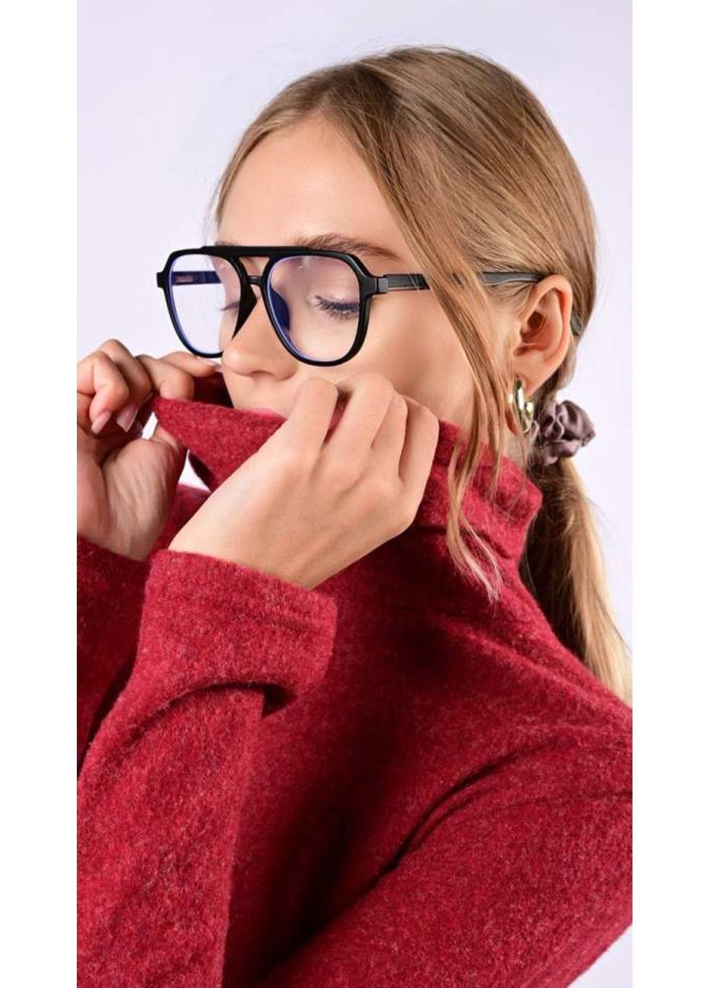 Бордовый зимний гольф женский бордовый Trendy