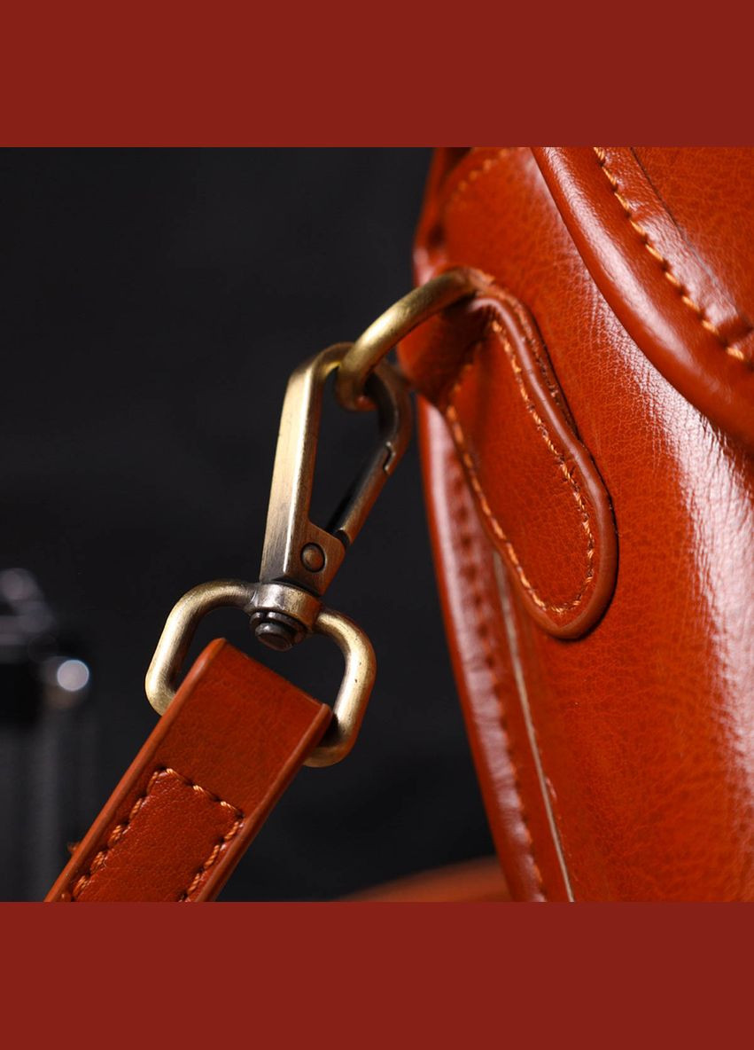Сумка кросс-боди из натуральной кожи 22091 Рыжая Vintage (298920952)